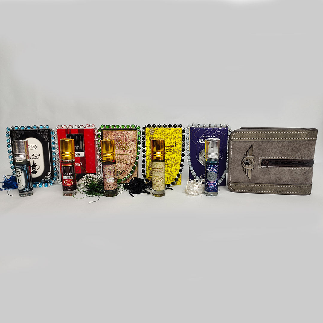 5 Attars Deal – Wallet, Tasbeeh & Surprise Gift
